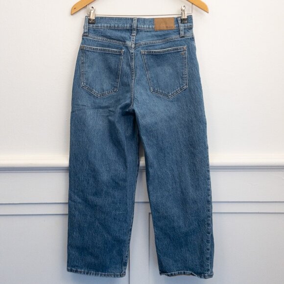 Madewell Perfect Vintage Wide-Leg Crop Jeans 27P High Rise Light Wash Denim - Picture 3 of 6